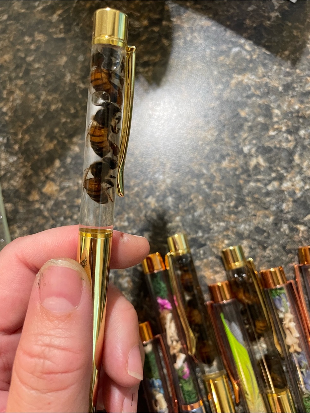Gold Honeybee Specimen Ballpoint Pen